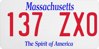 MA license plate 137ZX0