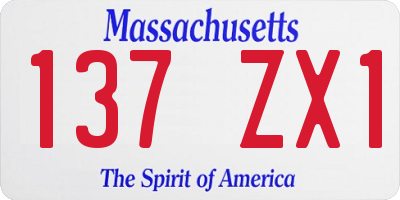 MA license plate 137ZX1
