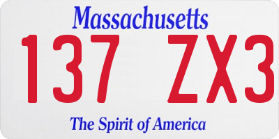 MA license plate 137ZX3