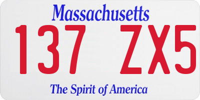 MA license plate 137ZX5