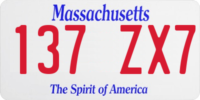 MA license plate 137ZX7