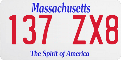 MA license plate 137ZX8