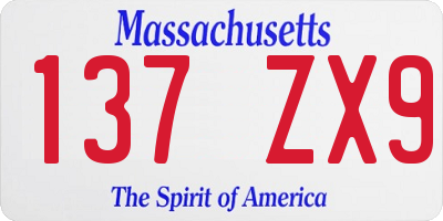 MA license plate 137ZX9