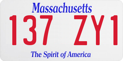 MA license plate 137ZY1
