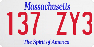 MA license plate 137ZY3
