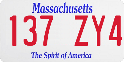 MA license plate 137ZY4