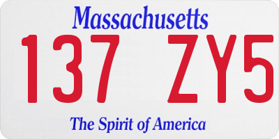 MA license plate 137ZY5