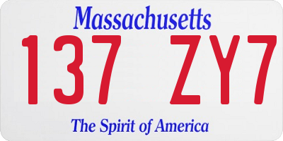 MA license plate 137ZY7