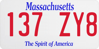 MA license plate 137ZY8