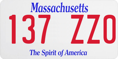MA license plate 137ZZ0