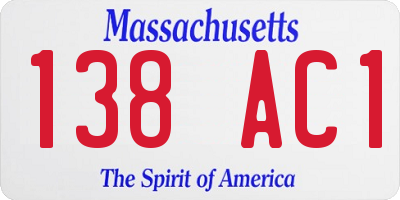 MA license plate 138AC1