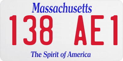 MA license plate 138AE1