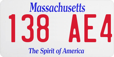 MA license plate 138AE4