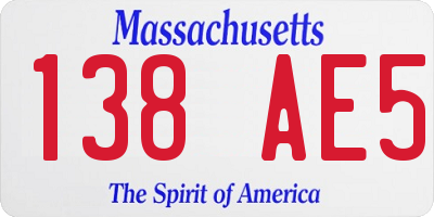 MA license plate 138AE5