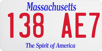 MA license plate 138AE7