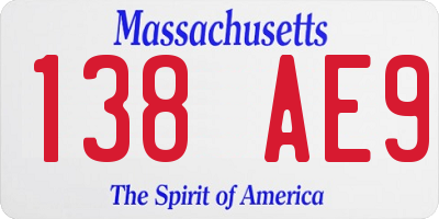 MA license plate 138AE9