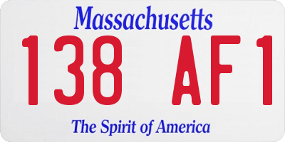 MA license plate 138AF1