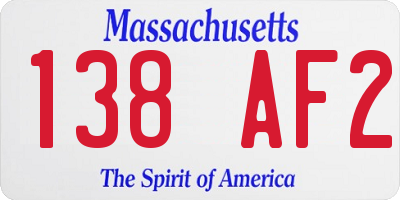 MA license plate 138AF2