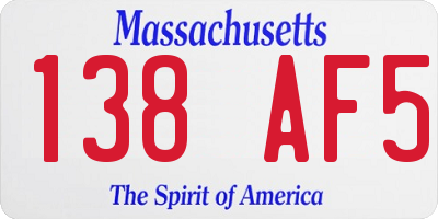 MA license plate 138AF5
