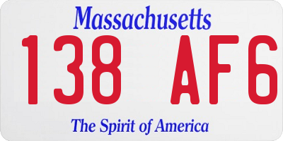 MA license plate 138AF6
