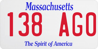 MA license plate 138AG0