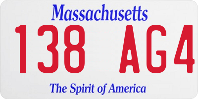 MA license plate 138AG4