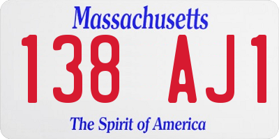 MA license plate 138AJ1