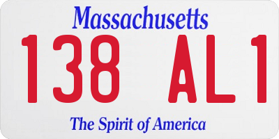 MA license plate 138AL1