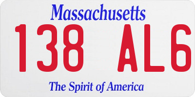 MA license plate 138AL6