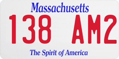 MA license plate 138AM2