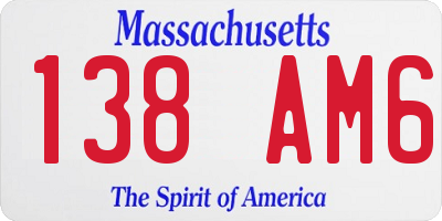 MA license plate 138AM6