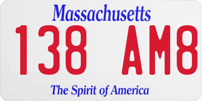 MA license plate 138AM8
