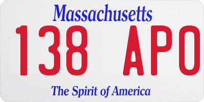 MA license plate 138AP0