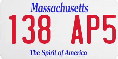 MA license plate 138AP5