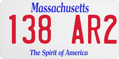 MA license plate 138AR2