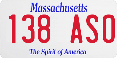 MA license plate 138AS0