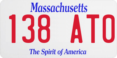 MA license plate 138AT0