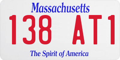 MA license plate 138AT1