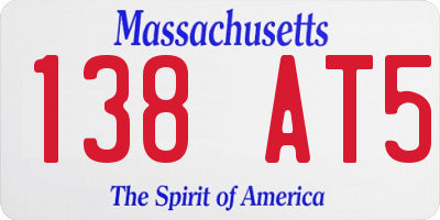 MA license plate 138AT5