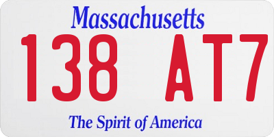 MA license plate 138AT7