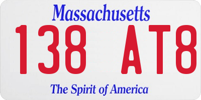 MA license plate 138AT8
