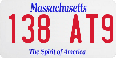MA license plate 138AT9