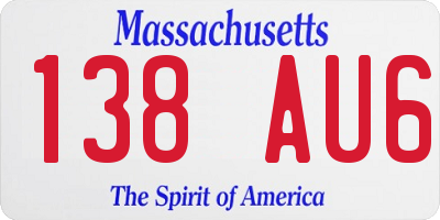 MA license plate 138AU6