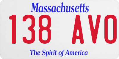 MA license plate 138AV0