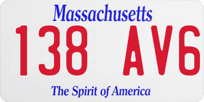MA license plate 138AV6