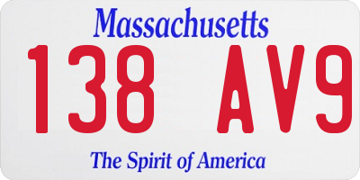 MA license plate 138AV9