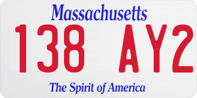 MA license plate 138AY2