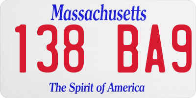 MA license plate 138BA9