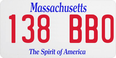 MA license plate 138BB0