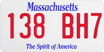MA license plate 138BH7